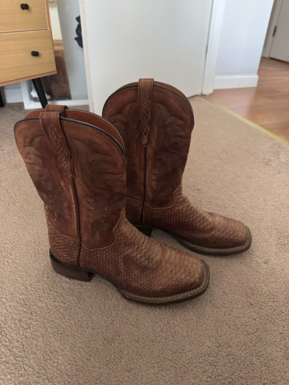 Dan Post KA Faux Python Print Leather Boots - Picture 2 of 9
